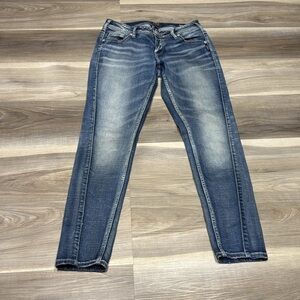 🏁 Silver jeans Blue denim Boyfriend Jeans size 27